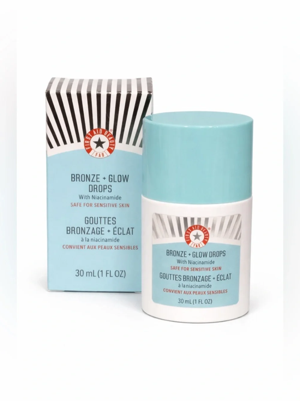 First Aid Beauty Bronze + Glow Drops Niacinamide 30ml NIB Radiant Bronzing